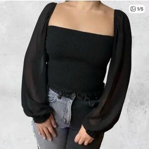 Aritzia Wilfred Saga Blouse in Black, 2XL